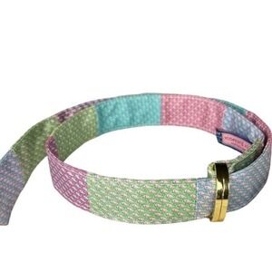 Vineyard Vines 100% silk belt-gold ring